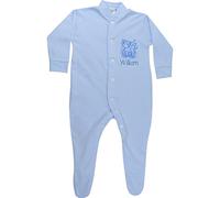 Personalised Baby Boy's Blue Spring Lamb All in One Sleepsuit (3-6 Months)