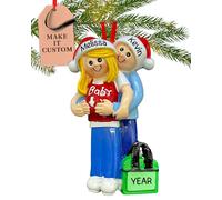 Personalised Baby Bump Ornament 2025 - Fast & Free 24h Customisation - Expectant Parents Christmas Ornaments for Tree - Custom Gift Wrapped New Parents Keepsake (Baby Bump Blonde)