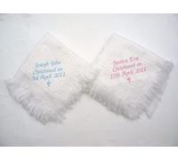 Personalised Baby Christening/Baptism/Naming Day Shawl Available in White or Cream (Cream)
