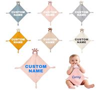 Personalised Baby Comforter with Name Embroidered, Custom Baby Comforters Newborn, Personalised Baby Blankets for Boys Girls, New Baby Gifts (Style 2)