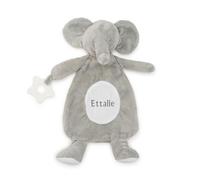 Personalised Baby Comforter with Teether Custom Embroidered Name Soft Plush Toy Blanket Newborn Gift for Boys and Girls Rabbit Elephant Bear Soother for Teething and Naptime
