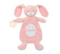 Personalised Baby Comforter with Teether Custom Embroidered Name Soft Plush Toy Blanket Newborn Gift for Boys and Girls Rabbit Elephant Bear Soother for Teething and Naptime