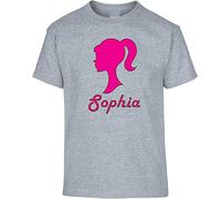 Personalised Baby Doll Girls T-Shirt Custom Barbie Birhtday Party Gift Gift Girls Kids Tshirt Printed Design Sport Grey - Youth X-Small (Age 3-4)
