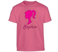 Personalised Baby Doll Girls T-Shirt Custom Barbie Birhtday Party Gift Gift Girls Kids Tshirt Printed Design Heliconia - Youth X-Large (Age 12-13)