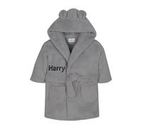 Personalised Baby Dressing Gown | Customisable Soft Polyester Embroidered Bathrobe for Kids | Ideal Baby Gift | Perfect for Bath Time, and Everyday Comfort | Steel Grey 2-3 Years
