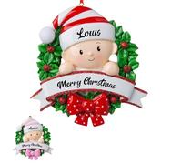 Personalised Baby First Christmas Ornaments 2024, Dorable Baby Christmas Ornaments for Newborn Baby Girl, Custom Baby 1st Christmas Ornaments, Baby Red Ornaments for Christmas Tree Keepsake Gifts