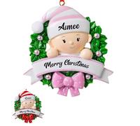 Personalised Baby First Christmas Ornaments 2024, Dorable Baby Christmas Ornaments for Newborn Baby Girl, Custom Baby 1st Christmas Ornaments, Baby Pink Ornaments for Christmas Tree Keepsake Gifts