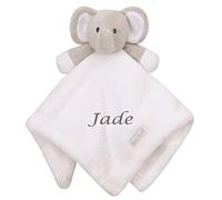 Personalised Baby Gift Keepsake Comforter Toy Add Name and Date of Birth Gift Message Option (White Elephant)