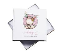 Personalised Baby Girl Photo Album Gift Sitting Rabbit