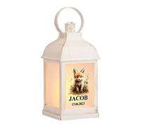 Personalised Baby Lamp Lantern Night Light With Woodland Fox