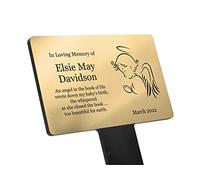 Personalised Baby Memorial Plaque Stake - Grave Marker, Outdoor, Garden, Waterproof, various design and colours (Gold)