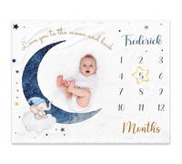 Personalised Baby Monthly Milestone Blanket with Names, Soft Custom Monthly Photo Mat for Newborn, First Year Calendar Growth Chart, Personalised Gift for Baby Shower New Mums
