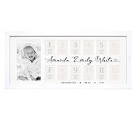Personalised Baby My First Year Photo Frame 12 Months Heart Text
