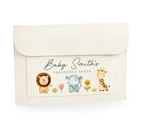 Personalised Baby Name Jungle Animals Document Folder Birth Plan Pregnancy Maternity Notes