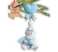Personalised Baby Ornament 2025 - Fast & Free 24h Customisation - Baby's 1st Christmas Ornaments for Tree - Custom Gift Wrapped Blue Candy Cane Boy Snowbaby Keepsake for Newborns, Infants