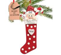 Personalised Baby Ornament 2025 - Fast & Free 24h Customisation - Baby's First Christmas Ornaments for Tree - Custom Gift Wrapped Red Stocking Keepsake for Newborns, Infants