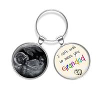 Personalised Baby Scan Photo Grandad From Bump Double Keyring Birthday Gift N299