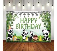 Personalised Baby Shower Backdrop - Panda - Bamboo Zoo