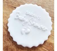 Personalised Baby Shower Debosser for Cakes and Cookies - Custom Name Engraved Icing Stamp and Decorator