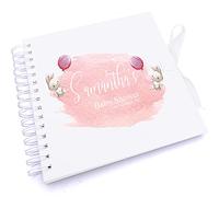 Personalised Baby Shower Heart Design Scrapbook Photo Album Guest Book