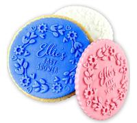 Personalised Baby Shower Icing Stamp Fondant Embosser Stamp for Biscuits, Cookies, Cupcake Topper Decorations Stencil for Baby Shower (60mm)