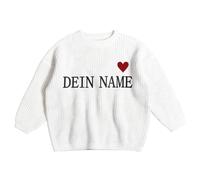 Personalised Baby Sweater, Custom Embroidered Baby and Toddler Name Sweaters, Knitted Long Sleeve Knitwear Top Clothes Kid's Winter Pullover, Customized Unique Gift for Toddler White