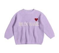 Personalised Baby Sweater, Custom Embroidered Baby and Toddler Name Sweaters, Knitted Long Sleeve Knitwear Top Clothes Kid's Winter Pullover, Customized Unique Gift for Toddler Light Purple