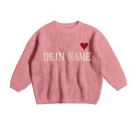 Personalised Baby Sweater, Custom Embroidered Baby and Toddler Name Sweaters, Knitted Long Sleeve Knitwear Top Clothes Kid's Winter Pullover, Customized Unique Gift for Toddler Pink