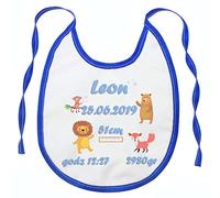 Personalised Baby Toddler Bib boy or Girl Unique Gift and Keepsake Different Patterns Fox [096]