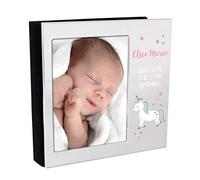 Personalised Baby Unicorn Photo Frame Album 4x6, Ideal for Newborns, Christening, Baptism, Naming Day, Birthdays, Holds 48, 4x6 Photos