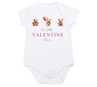 Personalised Baby Valentines Pyjamas Bodysuit Romper Sleepsuit Teddy Bear Heart PJs (Our Little Valentine Trio Vest, 3-6 Months)