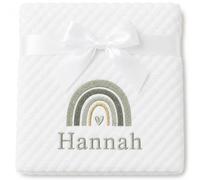 Personalised Baby Waffle Blanket with Name Embroidered Rainbow Gift