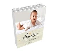 Personalised Baby's First Christmas Photo Gifts Custom Building Block Puzzle Baby 1st Xmas Decorations (Custom Photo)