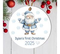 Personalised Baby's First Ornament Hanging Plaque Cute Boys Festive Tree Decoration For 1st Christmas Keepsake Gifts (Santa Claus, MDF Wood - Indoor Use Only)