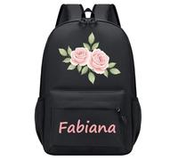 Personalised Backpack, Custom Children's Backpack with Name and Pattern, Kids Backpack for Girl and Boy, Small Kids Rucksack for Travel, School Bag for Kindergarten & Primary School (Black)