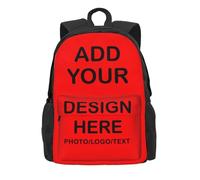 Personalised Backpack - Custom School Bag with Your Text, Image, Photo or Logo - Design Your Own Customised Backpack - Lightweight Travel, Camping & Back to School Bag - Gift for Kids, Boys & Girls