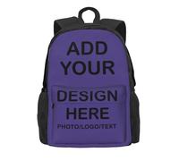 Personalised Backpack - Custom School Bag with Your Text, Image, Photo or Logo - Design Your Own Customised Backpack - Lightweight Travel, Camping & Back to School Bag - Gift for Kids, Boys & Girls