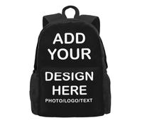 Personalised Backpack - Custom School Bag with Your Text, Image, Photo or Logo - Design Your Own Customised Backpack - Lightweight Travel, Camping & Back to School Bag - Gift for Kids, Boys & Girls