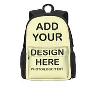 Personalised Backpack - Custom School Bag with Your Text, Image, Photo or Logo - Design Your Own Customised Backpack - Lightweight Travel, Camping & Back to School Bag - Gift for Kids, Boys & Girls