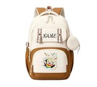 Personalised Backpack for School, Personalised Rucksack with Custom Name and Pattern; Custom School Bag for Girls Women, Gift for Students (E)