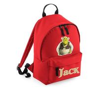 Personalised Backpack, Funny Shre-k Movie Lover Gift Bag, Gift For Kids-Boy-Girl, Birthday, 9 litres Mini Fashion Backpack for Nursery, Bookbags, Rucksack, Shoulder Bag. (Bright Red)