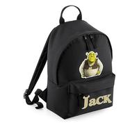 Personalised Backpack, Funny Shre-k Movie Lover Gift Bag, Gift For Kids-Boy-Girl, Birthday, 9 litres Mini Fashion Backpack for Nursery, Bookbags, Rucksack, Shoulder Bag. (Black)