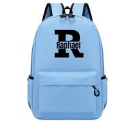 Personalised Backpack with Initial & Name, Custom Children's Backpack for Boys & Girls, 25L Capacity Large School Bags Water Resistant, Lightweight Rucksack, Casual Daypack College Secondary (Blue)