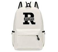 Personalised Backpack with Initial & Name, Custom Children's Backpack for Boys & Girls, 25L Capacity Large School Bags Water Resistant, Lightweight Rucksack, Casual Daypack College Secondary (White)