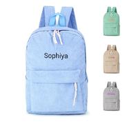 Personalised Backpack with Kids' Embroidered Names Lightweight Durable Custom School Bags for Girls Boys&Toddlers Baby Rucksack for Nursery Kids Rucksacks (Light Blue)