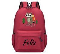 Personalised Backpack with Name & Pattern, Custom Children's Backpacks for Boys & Girls, 25L Capacity Large School Bag Water Resistant, Lightweight Rucksack, Casual Daypack College Secondary (WineRed)