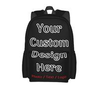 Personalised Backpack with Photos, Customisation Bookbags Laptop Backpacks, Custom Backpack with Your Own Design Name Text, Personalized Name Bookbags for Boys Girls School Hiking Camping Travel