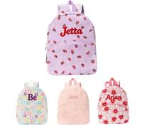 Personalised Backpacks for Kids add Name Embroidered Custom Toddler Backpack for girls Personalised School Bags Cute Daisy and Strawberry Pattern Idea Gifts for Back to School Bag Day trips & travel