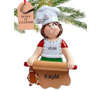 Personalised Baking Ornament 2025 - Fast & Free 24h Customisation - Food Christmas Ornaments for Tree - Custom Gift Wrapped Loves to Bake Keepsake for Bakers