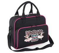 Personalised Ballerina Rabbits Junior Dance Bag Girls Custom Name Ballet School Dancing Class Kit Bag Kids, One Size, Black